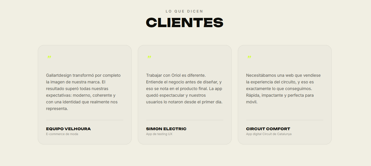Gallartdesign — testimonios de clientes