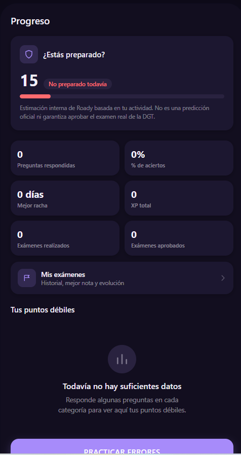 Roady — progreso